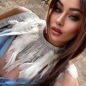 BLOGGER'S FAVE! Zara Feather Rhinestone Necklace Choker NWT